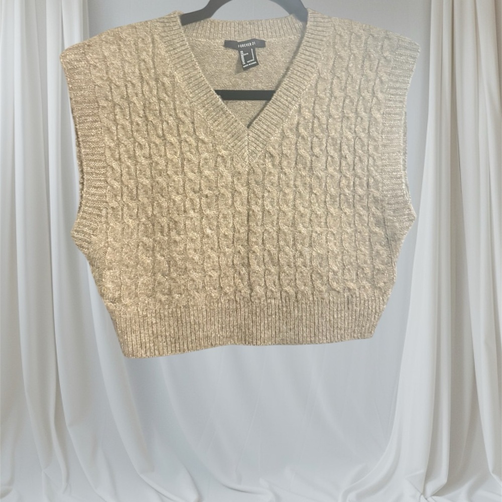 Forever 21 Tan V-Neck Sweater
